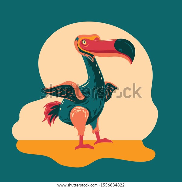 Cute Dodo Bird Cartoon Character Illustration Stock Vector (Royalty