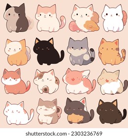 Kawaii Cute Cat Aesthetic Stock Illustration 2346565243