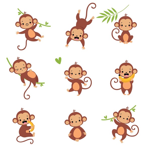 Little Monkey PNG Picture, Happy Little Monkey, Monkey Clipart, Cartoon  Comics, Animal Illustration PNG Image For Free Download