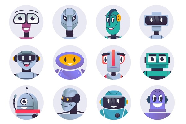 Flat Design Avatar Icons, Digital Art Characters