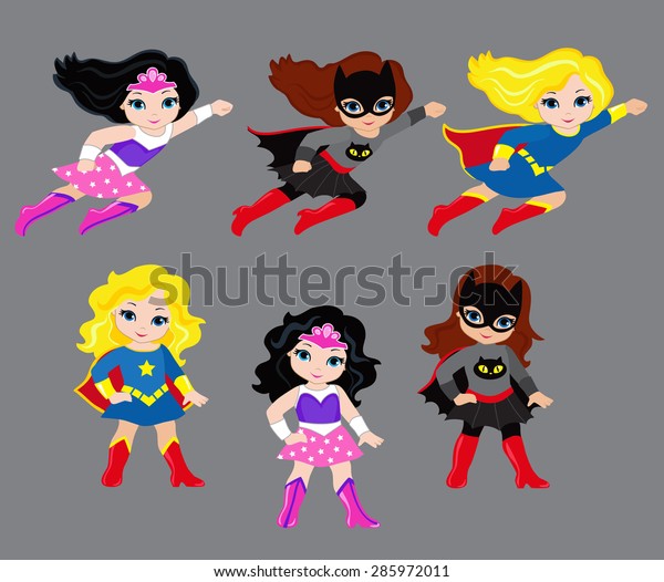Cute Superhero Girl Vector Clip Art Stock Vector (Royalty Free) 285972011 |  Shutterstock