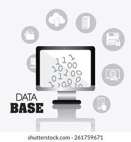 Database Design Over Gray Background Vector Stock Vector (Royalty Free ...