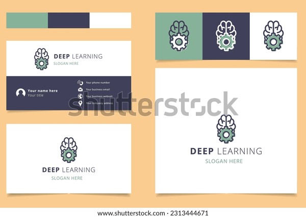 Deep Learning Logo Design Editable Slogan Stock Vector (Royalty Free ...