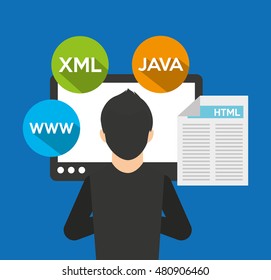 Design Language Programming Software Concept Vector Stock Vector ...