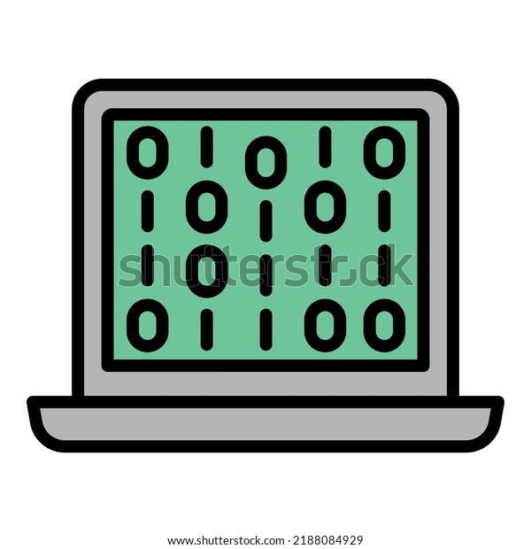 Digital Data Icon Outline Vector Computer Stock Vector (Royalty Free ...