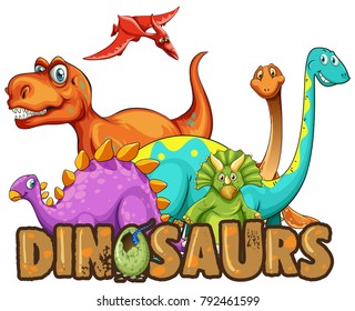 Dinosaurs sign with egg Stock Vector