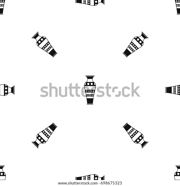 Egyptian Vase Pattern Repeat Seamless Black Stock Vector (Royalty Free