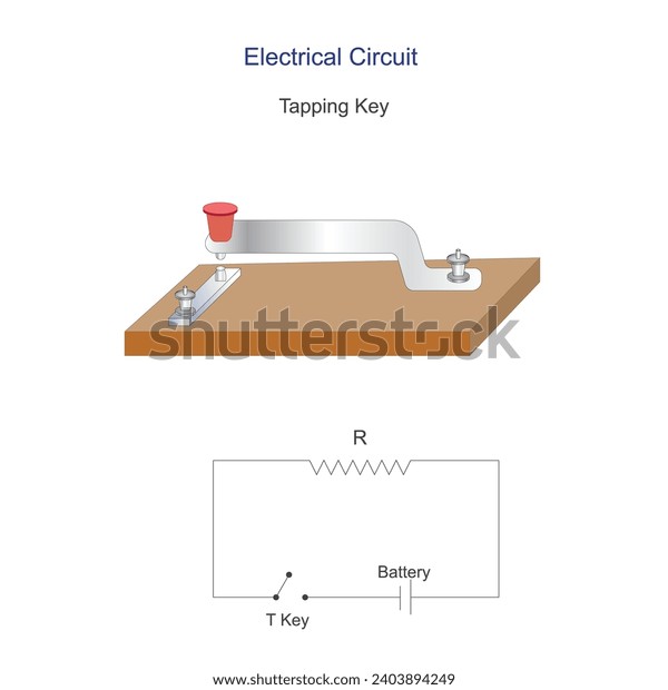 Electrical Circuit Physics Tapping Key One Stock Vector (Royalty Free ...