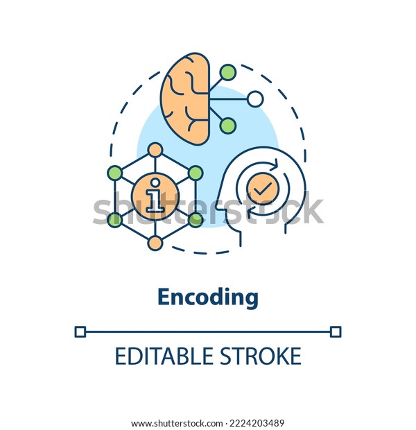 Encoding Information Brain Concept Icon Memorization Stock Vector ...