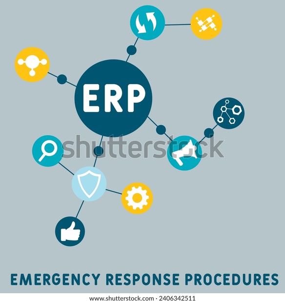 Erp Emergency Response Procedures Acronym Business Stock Vector