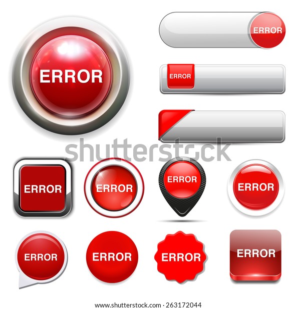 Error Button Stock Vector (Royalty Free) 263172044 | Shutterstock