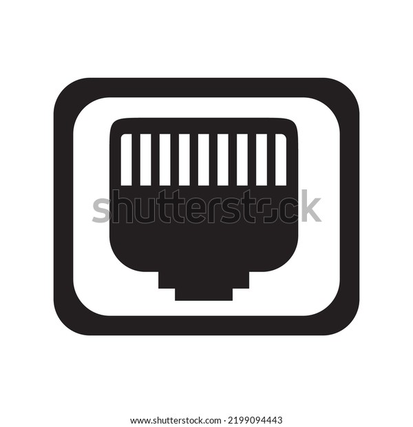 Network Port Icon Black Vector Stock Vector (Royalty Free