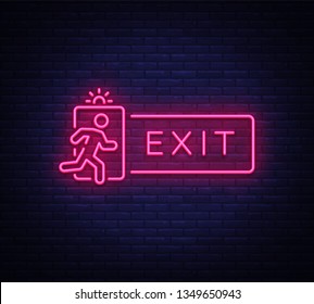 Exit Neon Signboard Vector Exit Neon: стоковая векторная графика (без