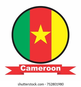 Cameroon Sign Round Country Logo Flag Stock Vector (Royalty Free ...