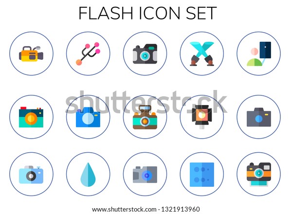 Flash Icon Set 15 Flat Flash Stock Vector (Royalty Free) 1321913960 ...