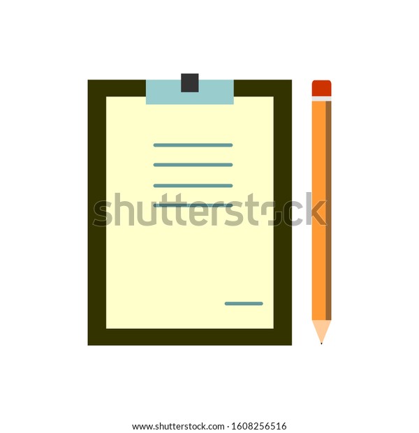 Flat Notepad Design White Background Stock Vector (Royalty Free