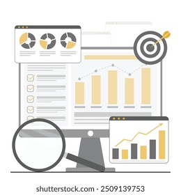 Flat Vector Data Analysis Concept Illustration Stock Vector (Royalty ...