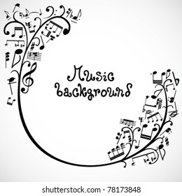 Floral Background Music Notes Stock Vector (Royalty Free) 78173854