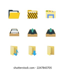 Folder Icon Set Isolated On White Stock Vector (Royalty Free ...