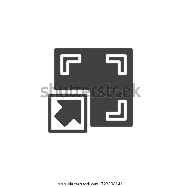 Full Screen Button Icon Vector Filled Stock Vector (Royalty Free