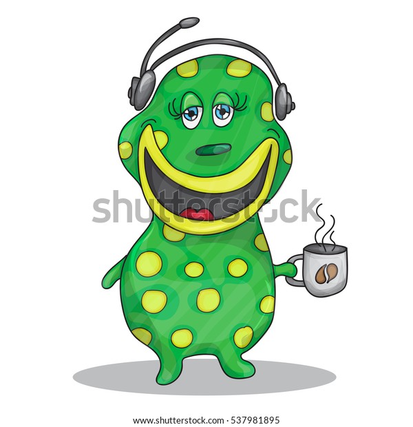Fun Cartoon Character Phone Operator Stock Vector (Royalty Free