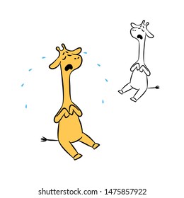 Funny Giraffe Cartoon Cracter Cry Stock Vector (Royalty Free) 1475857922 |  Shutterstock