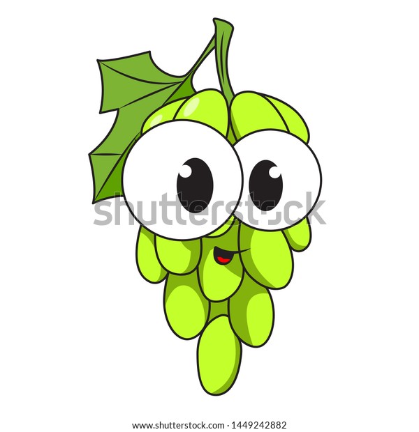 Funny Grapes Cartoon Style Concept Fruits: vector de stock (libre de