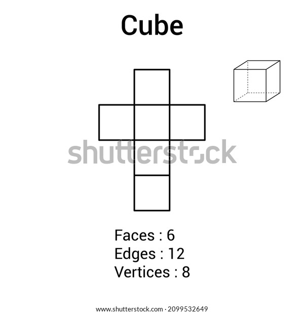 Geometry Net Cube 3d Solid Shape Stock Vector (Royalty Free) 2099532649
