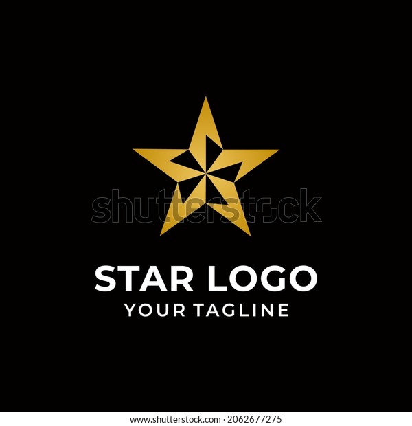 Gold Star Logo Design Vector Stock Vector (Royalty Free) 2062677275 ...