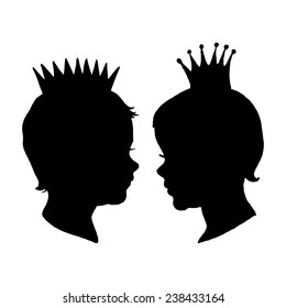 Graphic Prince Princess Retro Little Boy Stock Vector (Royalty ...