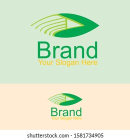 Green Leaf Pen Logo Design Concept Stock Vector (Royalty Free ...