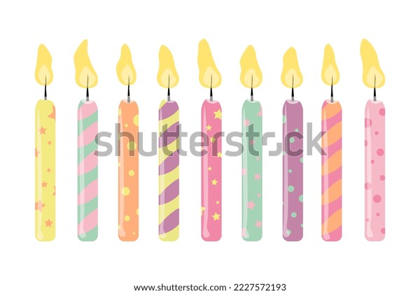 Happy Birthday Vector Image Cake Candles Stock Vector (Royalty Free