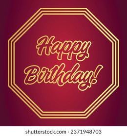 Happy Birthday Wishing Design Calligraphy Gold Stock Vector (Royalty