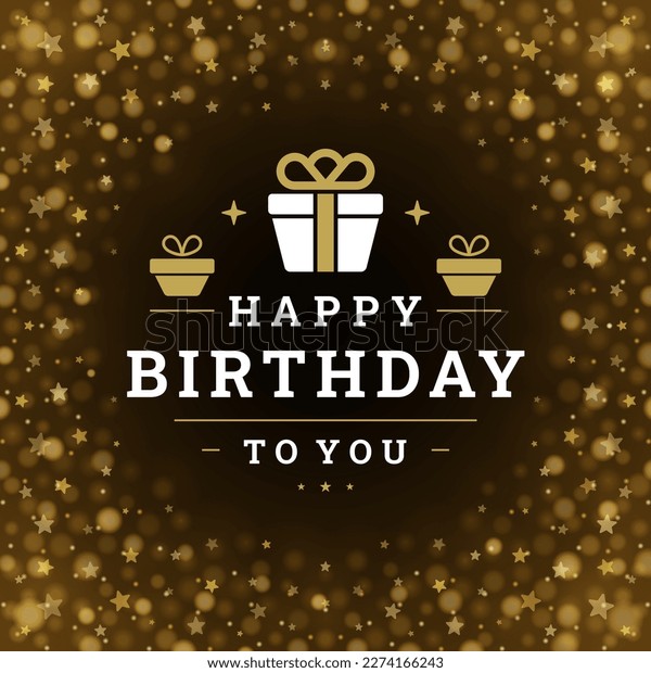 Happy Birthday You Festive Vintage Greeting Stock Vector (Royalty Free