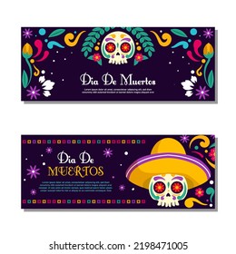 El dia de los muertos, a tradução é dia dos mortos. banner para o