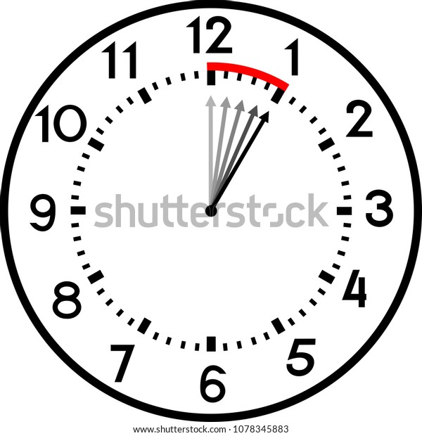 Hour Unit Time On Clock Face Stock Vector (Royalty Free) 1078345883