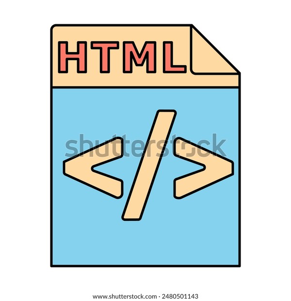Html File Icon Programming Language Symbol Stock Vector (Royalty Free ...