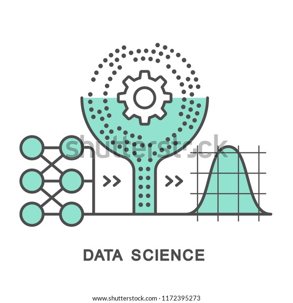 Icons Data Science Analysis Processing Presentation: vector de stock ...