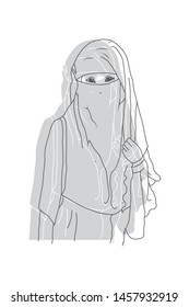 Hijab Girl Sit Smile Cute Stock Illustration 1764474020