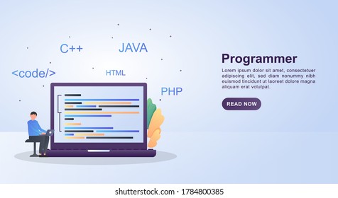 Illustration Concept Programmer Programming Languages People Stock ...