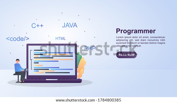 Illustration Concept Programmer Programming Languages People Stock ...