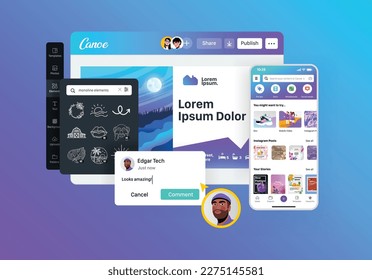 Interface Graphic Design Platform That Used Stock Vector (Royalty Free ...