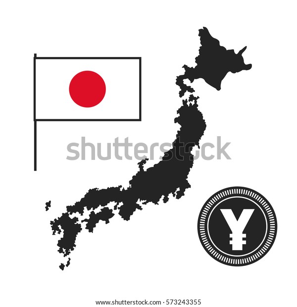 Japan Map Landmark Flag Money Stock Vector (Royalty Free) 573243355 ...