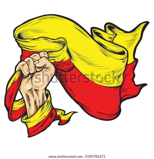 Karnataka Flag Hand Vector Stock Vector (Royalty Free) 2189781671