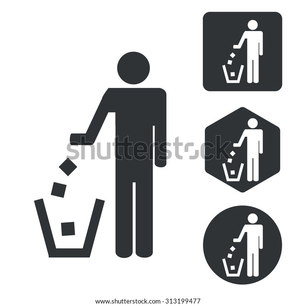 Keep Clean Icon Set Monochrome Isolated Stock Vector (Royalty Free ...