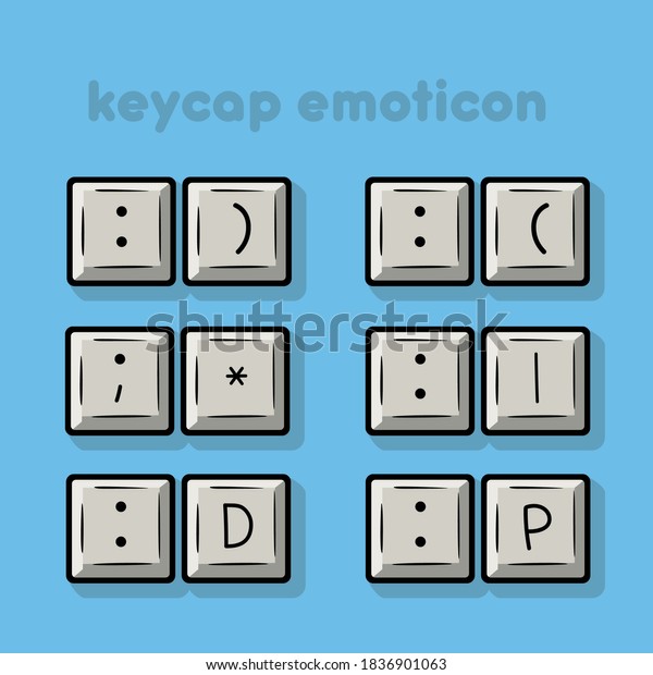 Keycap Keyboard Emoticon Design Template Stock Vector (Royalty Free