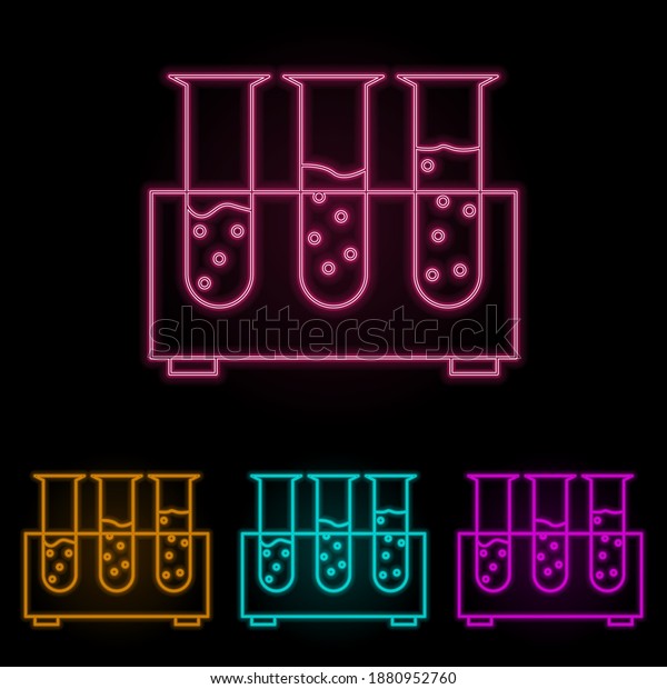 Lab Tests Color Neon Set Simple Stock Vector (Royalty Free) 1880952760