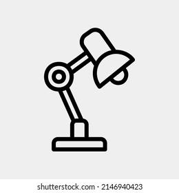 Lamp icon in line style, use for website mobile app presentation Stock Vector