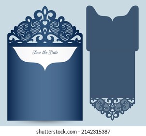 Laser Cut Pocket Envelope Template Lace Stock Vector (Royalty Free