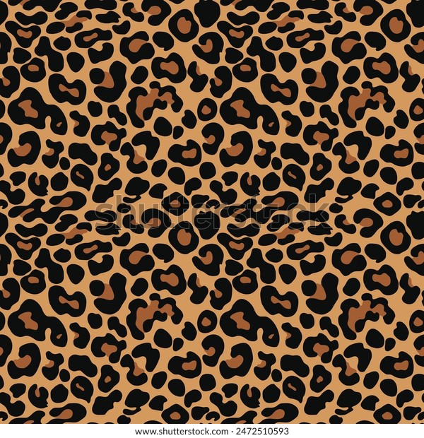 Leopard Texture Seamless Pattern Vector Illustration Stock Vector ...